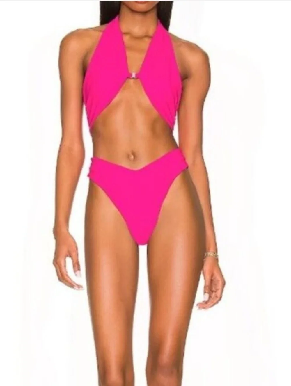 lovewave The Christensen One Piece Cut Out Swimsuit in Hot Pink Size Medium NWT